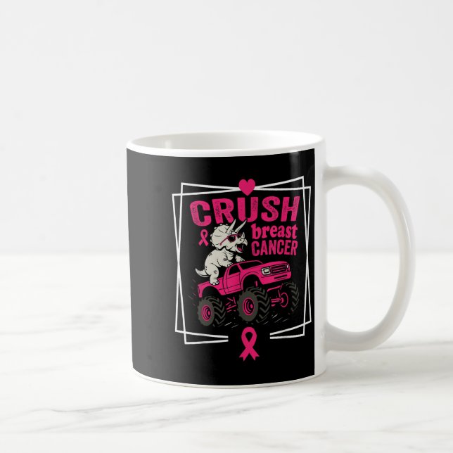 Caneca De Café Dinossauro Com Cancer De Mama Esmagado Conduzindo  (Direita)