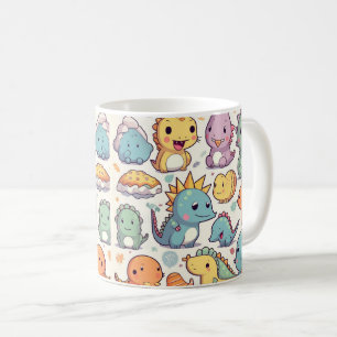 Caneca De Café Dinossauro com Pré-História Colorida• Dino diverti