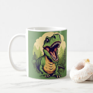 Caneca De Café Dinossauro com Pré-História Colorida• Dino diverti