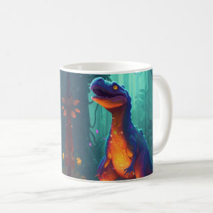 Caneca De Café Dinossauro com Pré-História Colorida• Dino diverti