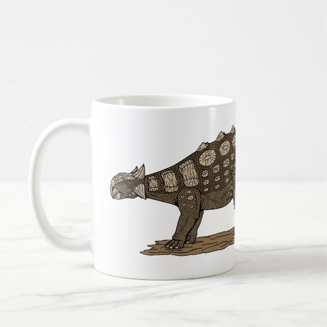 Caneca De Café Dinossauro Cretáceo Anquilossauro (Esquerda)