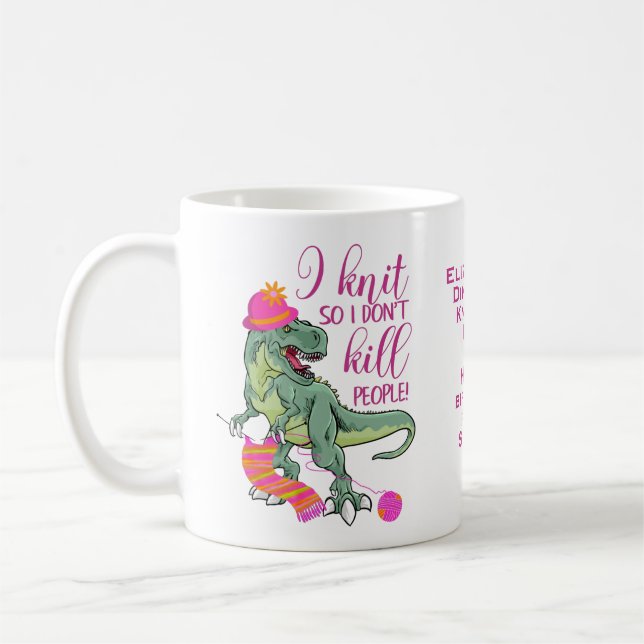 Caneca De Café Dinossauro de Citação Engraçado (Esquerda)