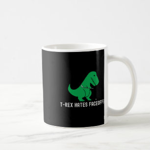 Caneca De Café Dinossauro de hóquei T-rex engraçado odeia disputa