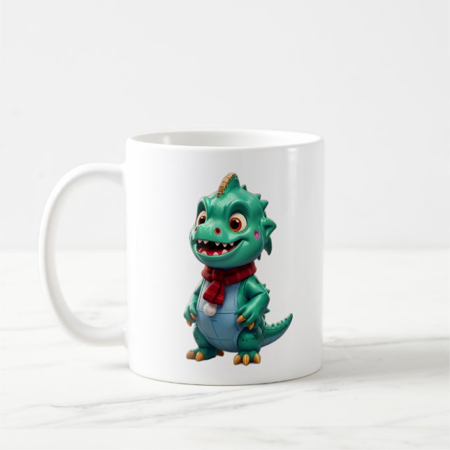 Caneca De Café Dinossauro de Natal (Esquerda)