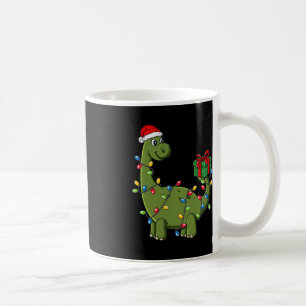 Caneca De Café Dinossauro De Natal Com Meninos Divertidos De Luz 