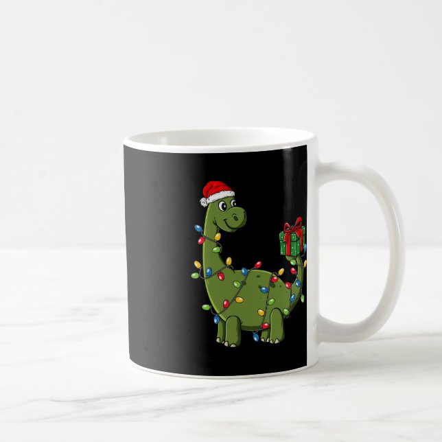 Caneca De Café Dinossauro De Natal Com Meninos Divertidos De Luz  (Direita)