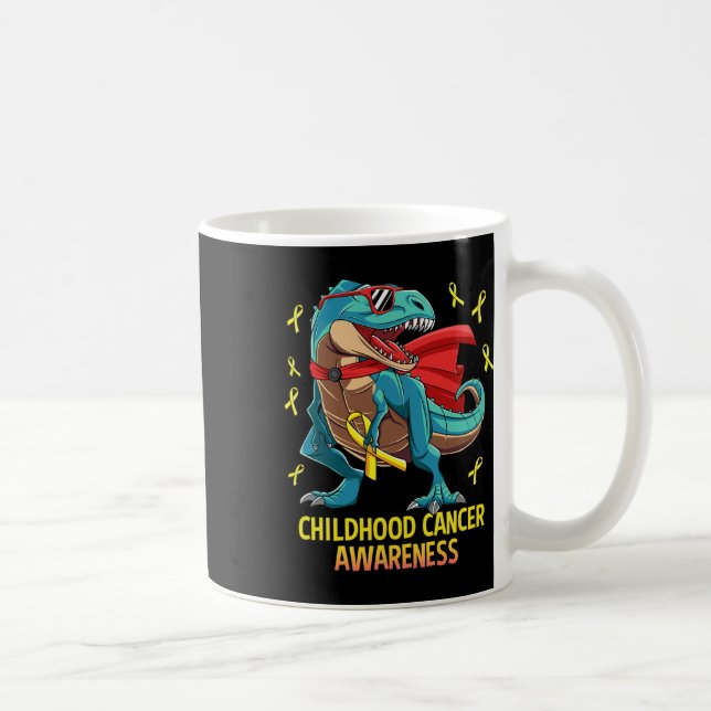 Caneca De Café Dinossauro Divertido T-rex Conscientização do Cânc (Direita)