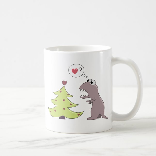 Caneca De Café Dinossauro e árvore de Natal (Direita)