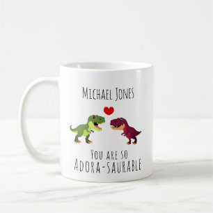 Caneca De Café Dinossauro Engraçado Dia de os namorados Mug Para 