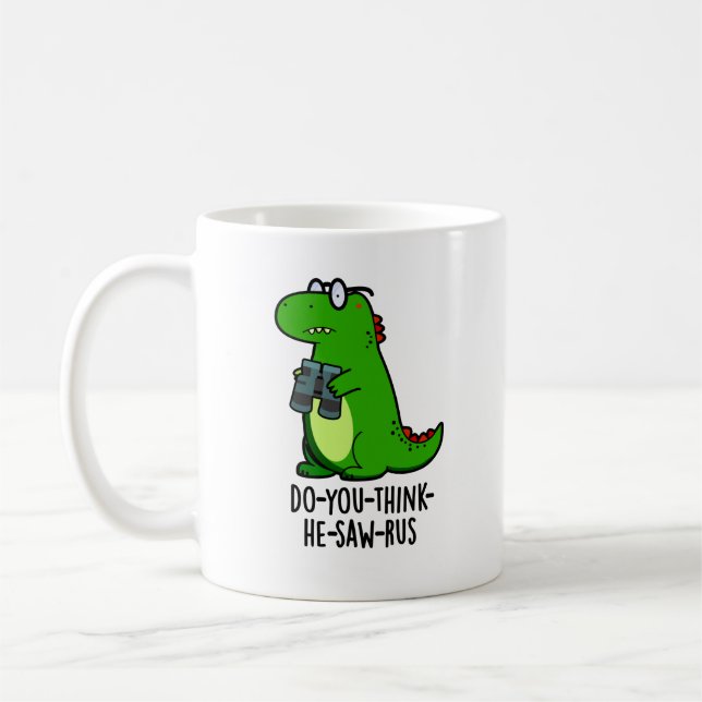 Caneca De Café Dinossauro Engraçado Dinossauro Engraçado. (Esquerda)
