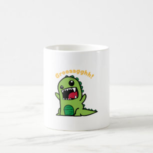 Caneca De Café Dinossauro Engraçado Grooaagghh - Dinossauro Engr