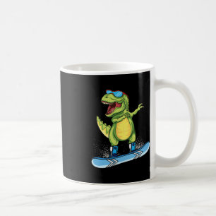 Caneca De Café Dinossauro Legal Andando de Snowboard Dabbing T Re