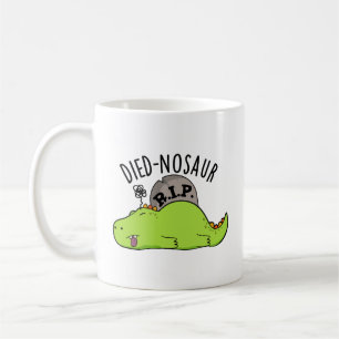 Caneca De Café Dinossauro Morto Engraçado Dinossauro Canhoto
