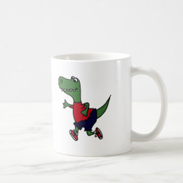 Caneca De Café Dinossauro movimentando-se engraçado de Trex