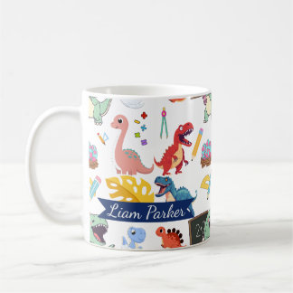 Caneca De Café Dinossauro Personalizado Adorável para Crianças