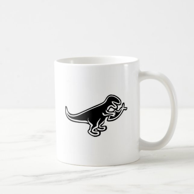 Caneca De Café Dinossauro que come peixes de Jesus (Direita)
