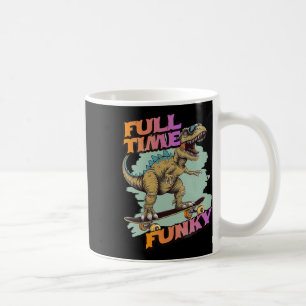 Caneca De Café Dinossauro Skateboarding Funky Divertido Fulltime
