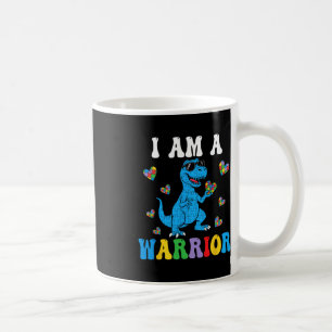 Caneca De Café Dinossauro T-rex Crianças Eu Sou Um Guerreiro Auti