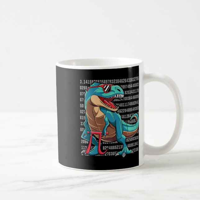 Caneca De Café Dinossauro T Rex Happy Pi Day Engraçado Nerd De Ma (Direita)