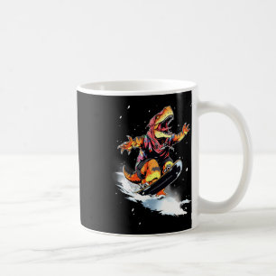 Caneca De Café Dinossauro T-rex Snowboard Snowboarder Vencer