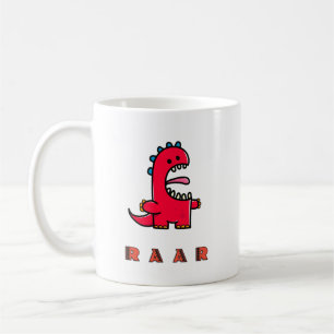Caneca De Café Dinossauro Vermelho Brito Dinossauro RAAR Toddler