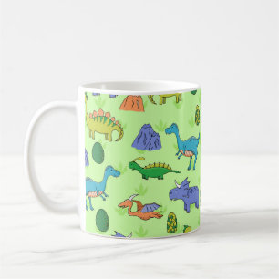 Caneca De Café Dinossauros Bonitos, Estilo De Cartoon.