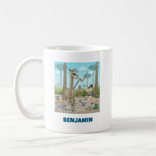 Caneca De Café Dinossauros encontram a Idade da Pedra