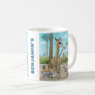 Caneca De Café Dinossauros encontram a Idade da Pedra