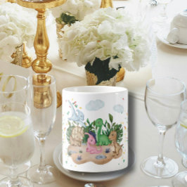 Caneca De Café Dinossauros lindos e coloridos