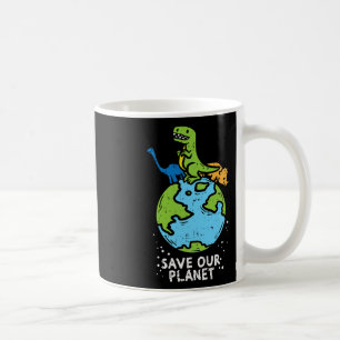 Caneca De Café Dinossauros Salvem Nosso Planeta Meninos do Dia da