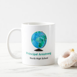 Caneca De Café Director de escola personalizado globo da aguarela
