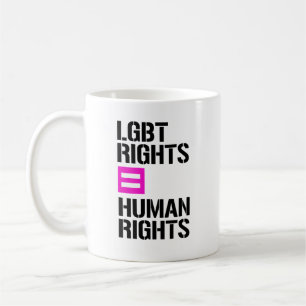 Caneca De Café Direitos LGBT são iguais aos Direitos Humanos - -