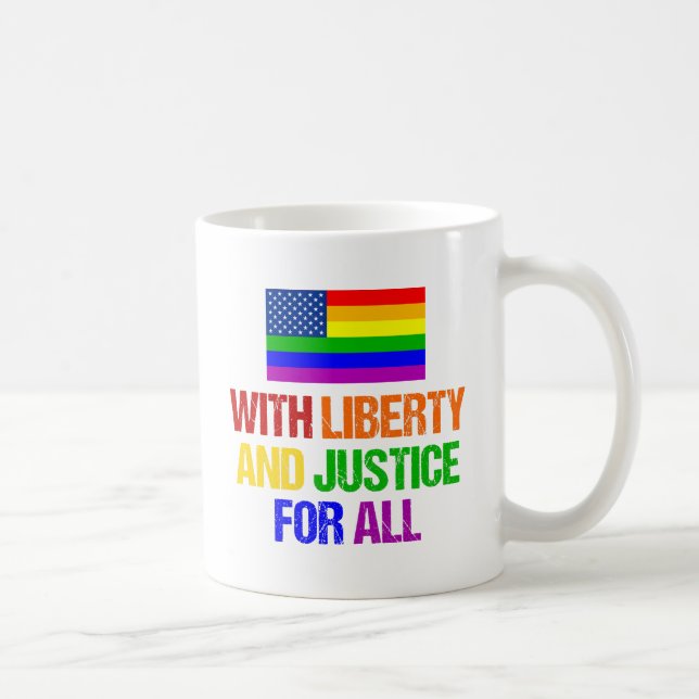 Caneca De Café Direitos LGBTQ Arco-Íris Orgulho gay (Direita)
