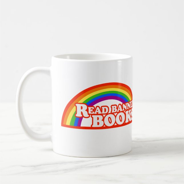 Caneca De Café Direitos LGBTQ Leitura de Livros Banidos (Esquerda)