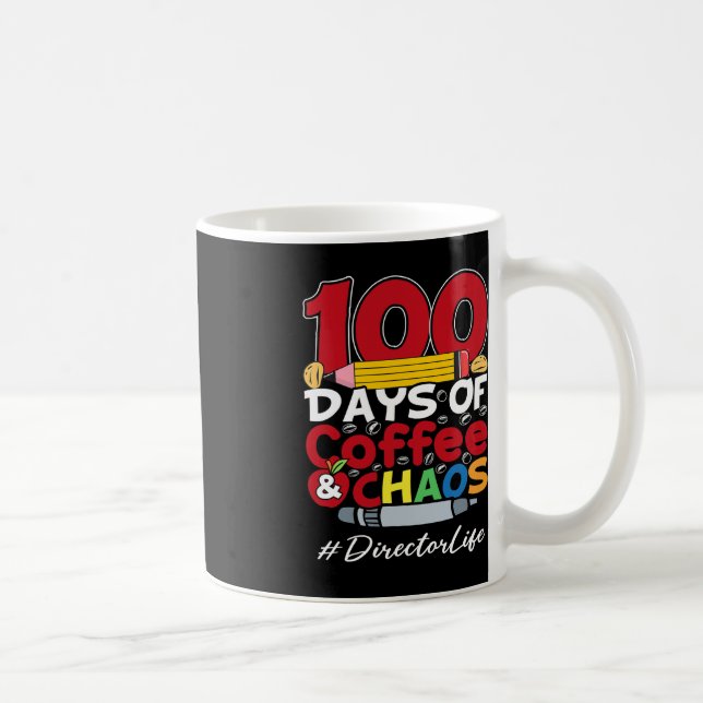 Caneca De Café Diretor 100 Dias de Café e Caos 100 Dia de (Direita)