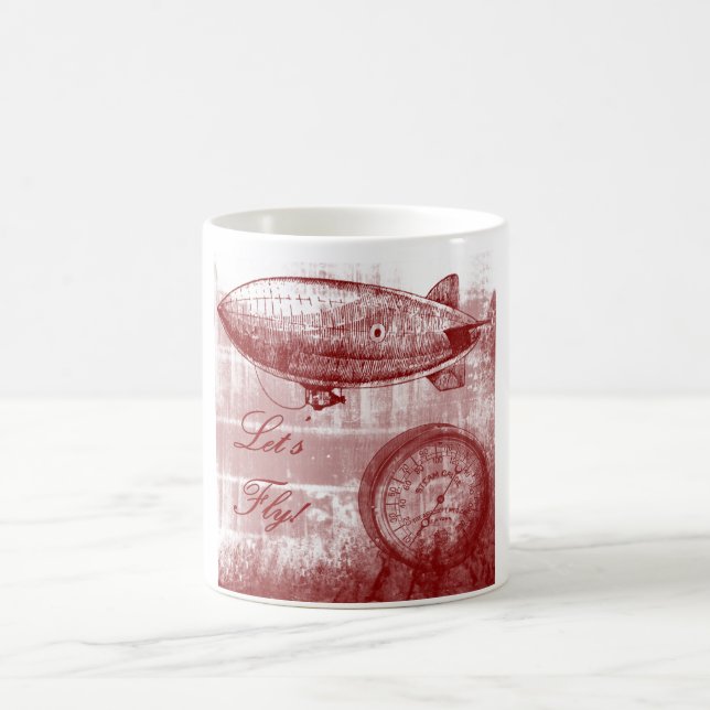 Caneca De Café Dirigível de Steampunk (Centro)