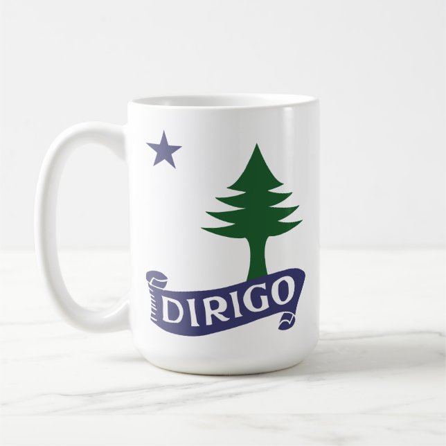 Caneca De Café Dirigo / 1901 Maine Flag (Esquerda)