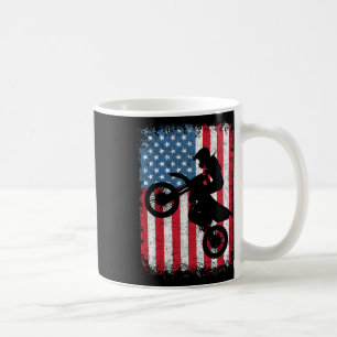 Caneca De Café Dirt Bike Motocross Biker American Flag 4th De Jul