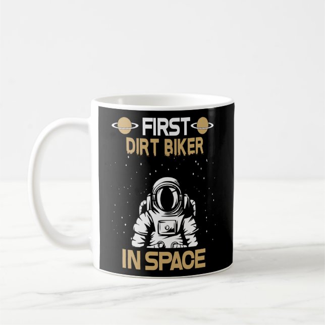 Caneca De Café Dirt Biker No Espaço (Esquerda)