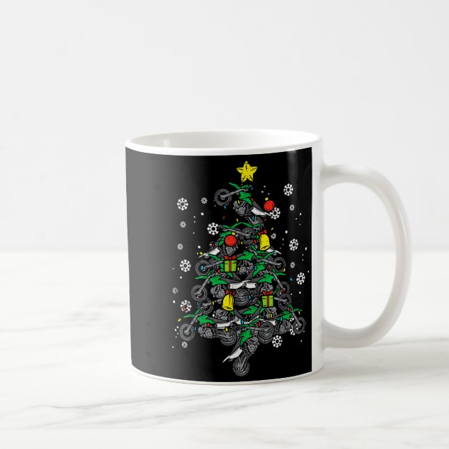 Caneca De Café Dirt Bikes Christmas Tree Xmas Motocross Men Boy  (Direita)