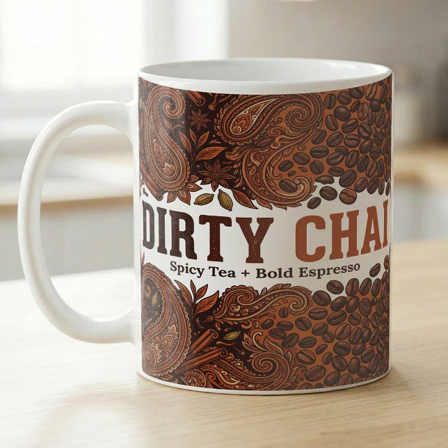 Caneca De Café Dirty Chai Flavor Spicy Tea Bold Espresso Recipe (Criador carregado)