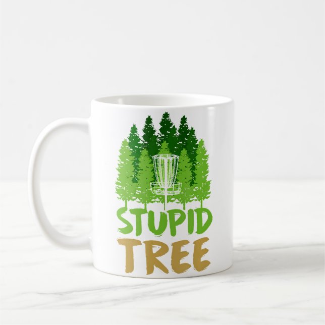 Caneca De Café Disc Golf Stupid Trees Retro Frisbee Funny Sports (Esquerda)