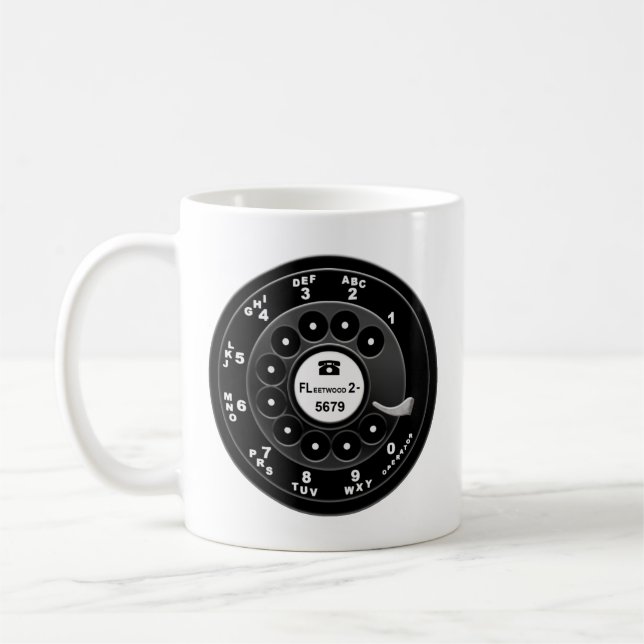Caneca De Café Discagem por Telefone Rotativo - Personalizado 921 (Esquerda)