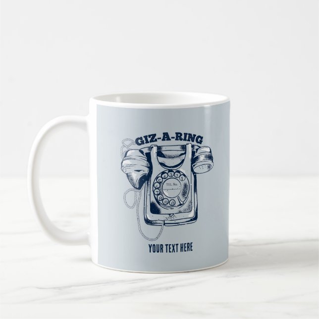 Caneca De Café Discagem rotativa azul (Esquerda)