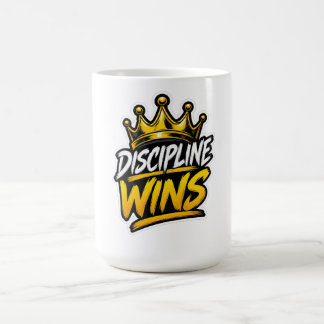 Caneca De Café Disciplina Conquista Coroa Motivação Desenho de Tr