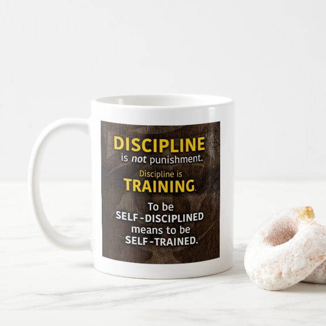 Caneca De Café Disciplina é treinamento - Workout Gym Inspiration (Com Donut)