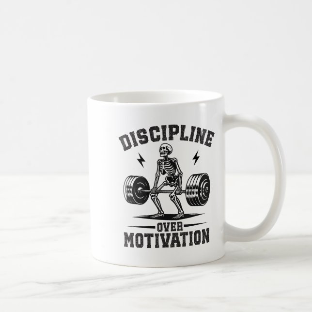 Caneca De Café Discipline Over Motivation Gym Motivational Traini (Direita)