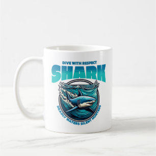 Caneca De Café Disco de tubarão com respeito