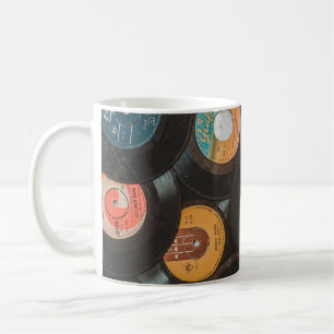 Caneca De Café Discos Clássicos de Vinil Preto