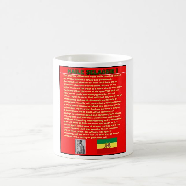 Caneca De Café Discurso famoso da guerra de Haile Selassie a UN (Centro)